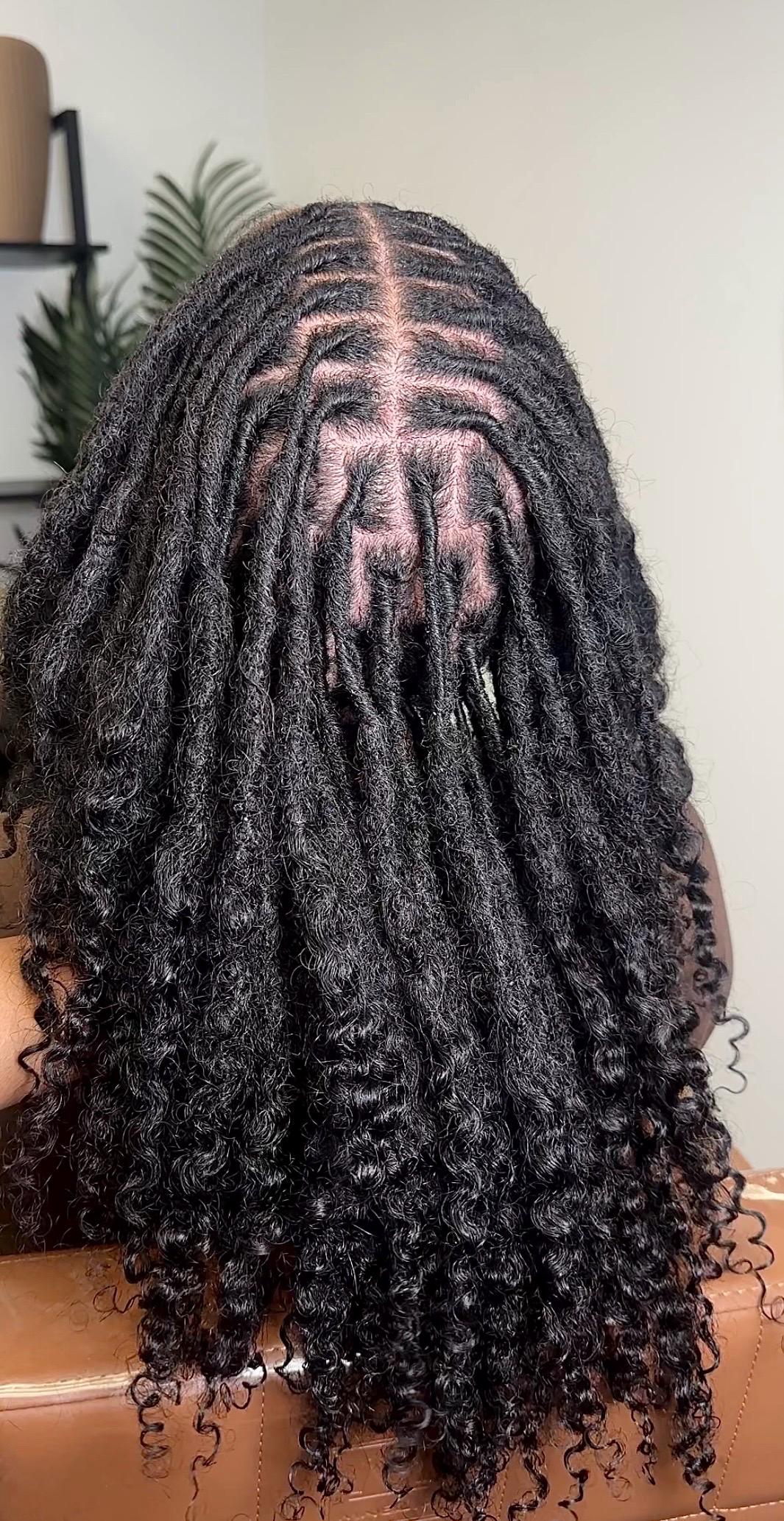 100% Virgin Brazilian Hair Human Hair ( Loose Curly) Crown Loc Extentions (80 Locs Per Bundle)