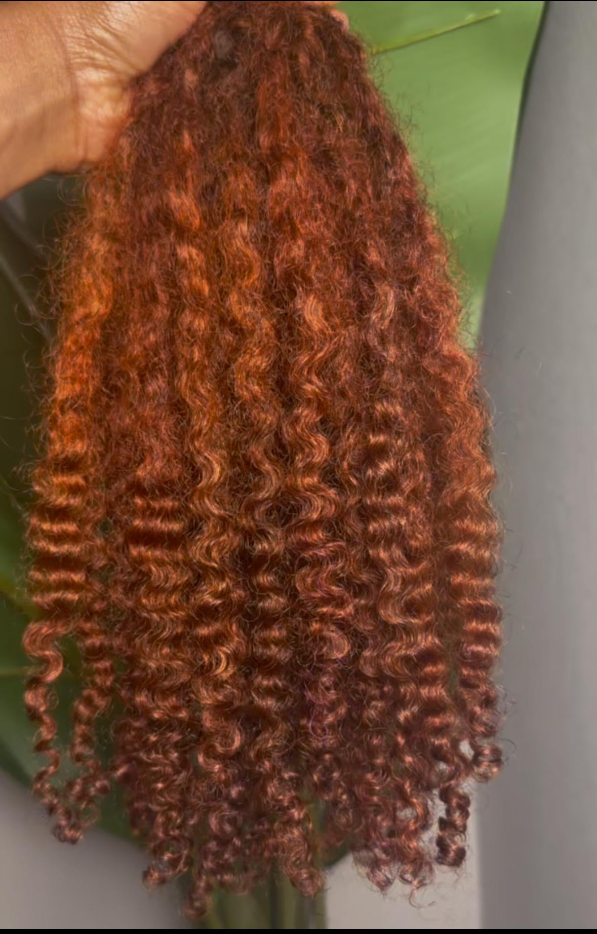 100% Virgin Brazilian Hair Human Hair ( Loose Curly) Crown Loc Extentions (80 Locs Per Bundle)