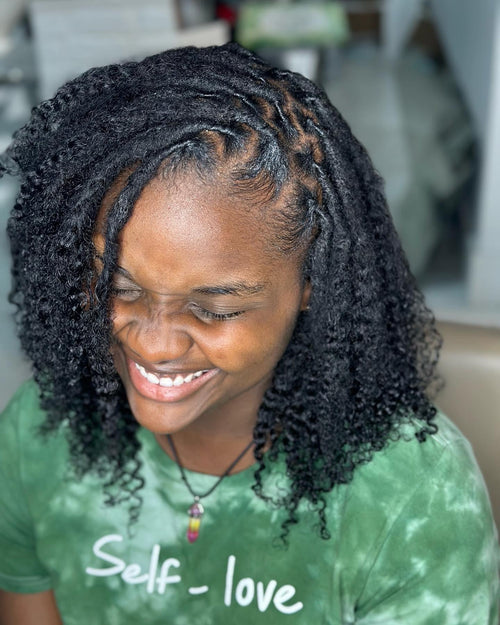100% Virgin Brazilian Hair Human Hair ( Loose Curly) Crown Loc Extentions (80 Locs Per Bundle)
